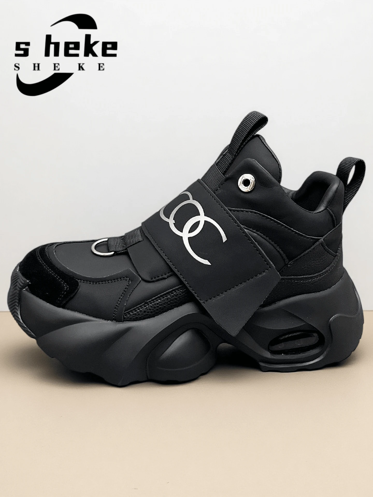1 Size Larger, Choose 1 Size Smaller, Larger, 1 Size Larger, Choose Appropriate Size, Unisex Shoes Applicable, New Autumn/Winter One-Touch Buckle Metal Decor Casual Comfortable Fashion 2026 Sneakers, Shock-Absorbing Thick-Sole Elevator Shoes, Punk-Style Durable Sneakers, All-Season Fashion Sports Shoes, Casual Sneakers, Christmas Shoes (1 Size Larger)