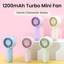 MINISO 正版 Sanrio 手持迷你風扇 1200mAh 強力冷風 [3秒快速冷卻]，冷卻時間長達 4.5 小時，附掛繩，3合1（手持/桌面/旅行），適合旅行、演唱會、露營、化妝的個人風扇 - 紫色 - 查看 6