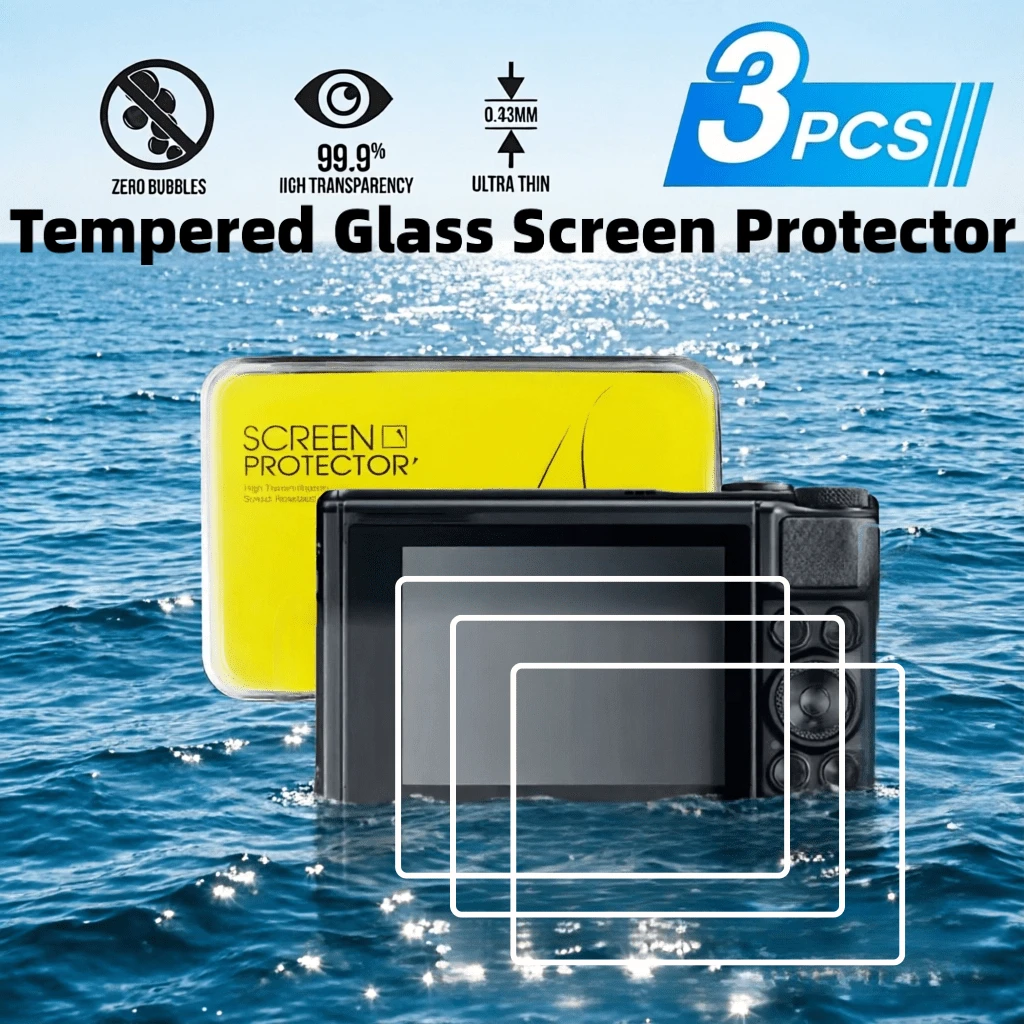 3pcs/Pack Tempered Glass Screen Protector For SX730/SX740/R6/R6 II/R7/R6 Mark II Camera, 9H Hardness, Scratch-Resistant, Anti-Fingerprint, Ideal Choice For Digital Camera Enthusiasts