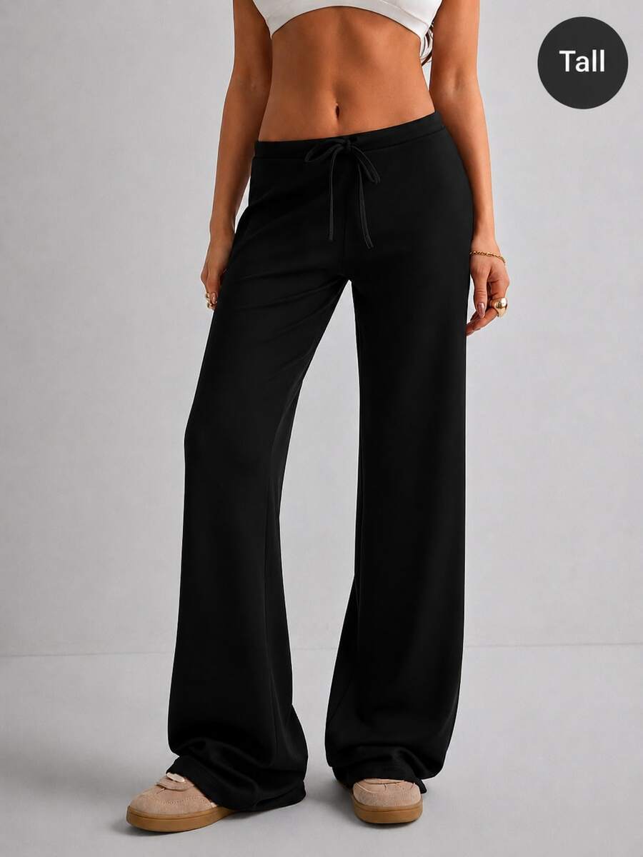 Women's Solid Color Casual Versatile Daily Wear Pants - Black - View 1