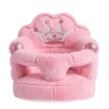 Princess Crown Theme Baby Sofa Seat, Soft Plush Baby Support Chair  Nest Suitable For Living Room Nursery Decor, Portable Toddler Travel Floor Seat - Pink - View 11