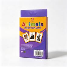1盒36張動物主題英文閃卡，高畫質逼真圖像+英文單字，邊玩邊學動物詞彙，適合居家早教、親子互動、輕鬆英文啟蒙，完美的節日禮物 - 紫色 - 查看 9