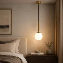 1/2pcs Nordic Luxury Gold Ball Pendant Light, E27 Socket, Single Head Bedside Dining Bar Entryway Living Room Minimalist Modern Creative Personalized Bedroom Lighting Fixture (Bulb Not Included) - Gold - View 1