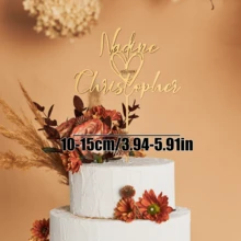 Personalized Heart-Shaped Cake Topper With Heart Pattern And Date, Wedding Cake Topper, Anniversary Cake Topper, Floral Wedding Cake Topper, Mr. & Mrs. Cake Topper, Custom Name Initial Bride & Groom Wedding Cake Topper - H-wedding Cake Tag - View 42