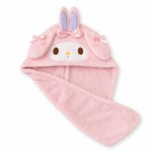 MINISO Sanrio My Melody 1件裝 粉色毛絨快乾吸水髮巾帽，可愛超吸水洗澡頭巾，適用淋浴、SPA、居家與旅行 - 粉色 - 查看 8