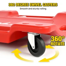 Nilight 40-Inch Heavy Duty Mechanic Creeper, Plastic Rolling Garage Creeper With Padded Headrest And 6 Casters, 350 Lbs Capacity, Red - A - View 3