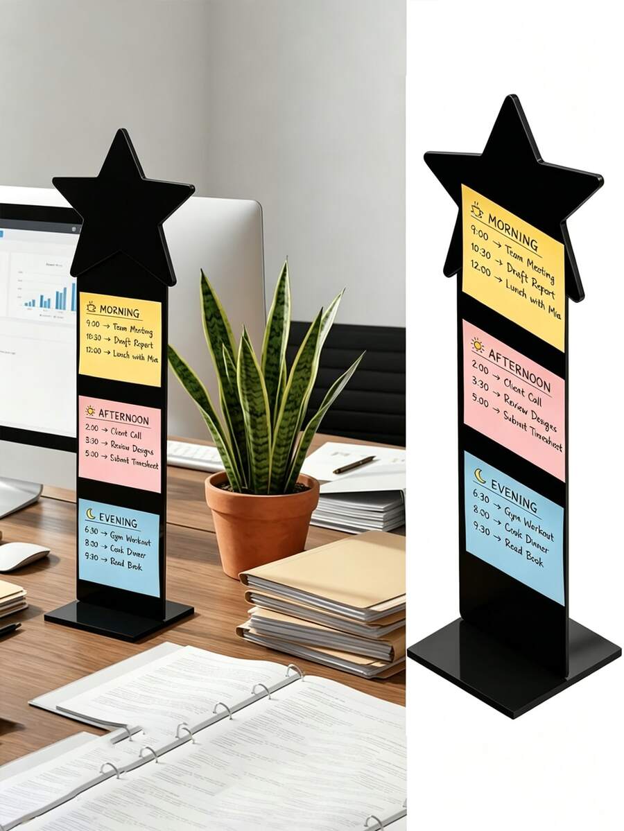 Detachable Transparent Acrylic Memo Board And Stand, Suitable For Computer Screen, Message Board And Office Desk, Two Colors Available, Back To School Season - Multicolor - View 1