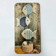 2D Flat 2D Flat, Vintage Wooden Wall Art - Ocean Blue Fish School On 3D, 2D Wooden Painting, For Home, Bar, Cafe Decor - St. Patrick's Day, Christmas, Easter, Valentine's Day, Thanksgiving Decor, Wooden Wall Art Decor|Decorative Fish Design|Durable Wall Art, Fish Decor, 2D Flat, Bedroom Decor, Yard Decor, Exquisite Gift For Family, Friends, Neighbors, Suitable For All Holidays, Decorative Sign & Plaque - 1PC - View 6