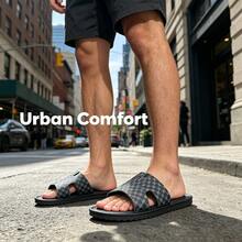 New Men's Slippers, Slide, Soft Sole Non-Slip Casual Sandals, Versatile Beach Shoes For Home And Outdoor - Black - View 2