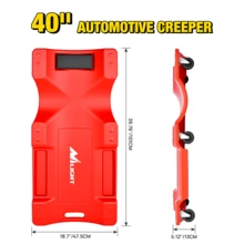 Nilight 40-Inch Heavy Duty Mechanic Creeper, Plastic Rolling Garage Creeper With Padded Headrest And 6 Casters, 350 Lbs Capacity, Red - A - View 2