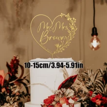 Personalized Heart-Shaped Cake Topper With Heart Pattern And Date, Wedding Cake Topper, Anniversary Cake Topper, Floral Wedding Cake Topper, Mr. & Mrs. Cake Topper, Custom Name Initial Bride & Groom Wedding Cake Topper - H-wedding Cake Tag - View 20