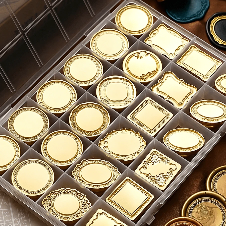 1pc Blank Oval/Asymmetric/Round Frame Design Wax Seal Stamp Head
