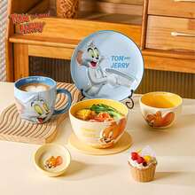 TOM AND JERRY. 合作款陶瓷餐具套裝，包含碗、盤、餐具、可愛零食盤，適合居家使用 - 彩色 - 查看 8