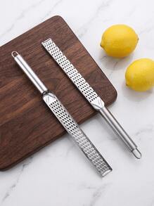 Cirelle 1pc Portable Stainless Steel Citrus Zester & Lemon Grater With Long Handle - Perfect For Chocolate, Cheese & Fruit Peeling - Ideal For Outdoor Camping & Home Use - Silver - View 3