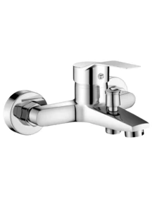 1pc Shower Faucet G1/2in Thread Wall Mounted Triple Mixer Tap Manual Control Plumbing Valve Switch Bathroom Tap For Cold And Hot Water Wall Mounted Tub Two Spout, Single Handle, Comfortable Grip For Household Bathroom Bathtub - Multicolor - View 14