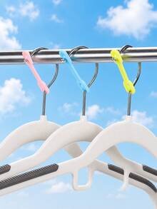 20pcs Silicone Clothes Hanger Clips, Colorful Non-Slip Outdoor Clothesline Clips, Multi-Functional Anti-Drop Fasteners Silicone Clothes Hanger Non-Slip Hooks, Balcony Laundry Drying Rack Accessories, For Clothing Storage - Multicolor - View 6