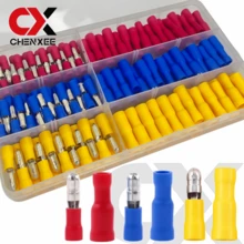 CHENXEE 80/160pcs Bullet Male & Female Connectors, Fully Insulated PVC Quick Wire Crimp Terminals, Suitable For Cars, Boats, Industrial Equipment, Marine, Trucks, Motorcycles, 22-10 AWG Wire Gauge, Red Yellow Blue Set - MPD,FRD - View 2