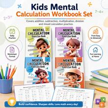 Juego de Tarjetas de Aritmética, Práctica de Números, Repaso Diario de Matemáticas, Habilidades de Cálculo Rápido - Tarjeta de preguntas de cálculo mental para niños - Ver 3