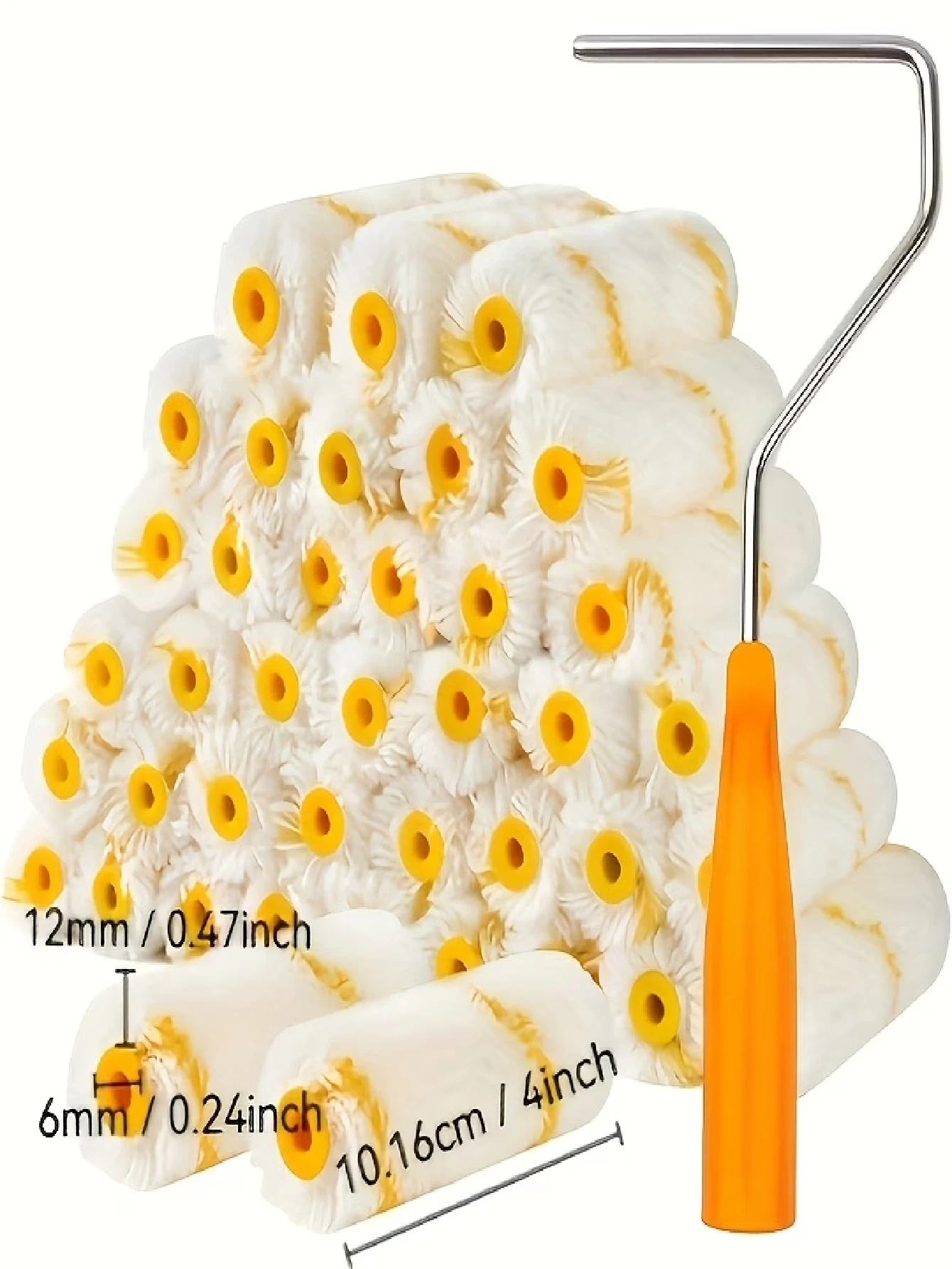 10pcs Roller Brush Replacement Refill Set With 4-Inch Mini Microfiber Rollers - High Absorbency Paint Rollers Suitable For Walls, Doors, Cabinets, Trim & Corners - Paint Into Nooks For, Wallpaper & Painting