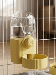 1pc Automatic Gravity Pet Water Bottle & Feeder, Suitable For Small Animals Rabbit, Guinea Pig, Bunny, Ferret, Puppy, Cat, Space-Saving Anti-Spill Detachable Drinking & Feeding Bowl, Cage-Mounted Drinking & Feeding Station, Premium Cage Accessory - View 8