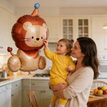 2pcs Jungle Animal Head Balloons, Lion Balloon, Birthday Party Decoration, Jungle Theme Party Decoration Gift - View 4