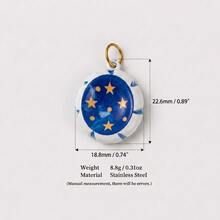 1pc Oil Painting Style Pendant, Minimalist Mysterious Style, 18K Gold Plated, 316 Stainless Steel Material, Suitable For DIY Bags, Bracelets, Waist Ropes And Other Decorative Accessories, Women's Daily Jewelry Suitable For Daily Outings, Beach, Concerts, Dates And Other Occasions - Multicolor - View 14