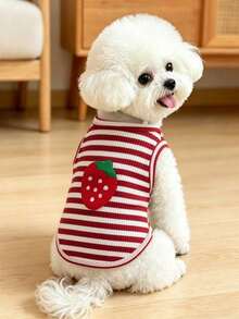 Strawberry Cute New Pet Vest Clothes For Small Cats And Dogs - Red - View 1