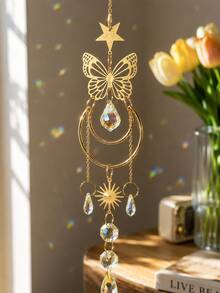 1PC/3PCS Butterfly Crystal Sun Catcher Window Hanging, Rainbow Maker Prism Pendant With Star Charm, Boho Home Decor For Bedroom Living Room - Crystal Ornaments - View 8