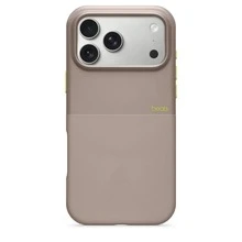 Beats 手機殼，相容 iPhone 17/17 Pro/17 Pro Max/17 Air，支援 MagSafe，矽膠防震保護殼附支架，岩峰灰/鵝卵粉/山脈橘 - 雪峰灰 - 查看 6