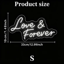 Letrero de Neón LED Love & Forever de 12 Colores, Luz de Neón Acrílica con Cita Romántica Ajustable, Lámpara Decorativa Colgante de Pared Alimentada por USB para Dormitorio, Boda, Fiesta, Aniversario, Bar, Cafetería, Decoración Ideal para el Dulce Hogar y Regalo de Festival para Amantes & Decoración Interior - Amor y para siempre - Ver 12
