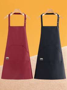 1pc New Waterproof Kitchen Apron, Multipurpose Pockets, Adjustable Neck Strap, Oil-Resistant & Durable, Suitable For Kitchen, Cafe, BBQ, Outdoor, Woodwork And More - Multicolor - View 21