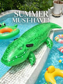 1/2pcs Inflatable Water Toys, Water Games, Inflatable Green Crocodile Design, Perfect Summer Gift For Swimming Pool And Beach Party, Floating Chair, Leisure Floating Bed, Floating Fun And Relaxation (Air Pump Sold Separately) - Multiple Styles - View 3