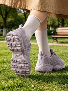 Skechers 女士休闲鞋，D'LITES系列系带运动鞋，舒适减震户外休闲鞋 150243-LAV - 薰衣草色 - 查看 3
