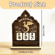 1pc Wooden Reading Counter Pendant, Fun Bookshelf Decor, Personalized Book Reading Tracker, Annual Reading Volume Counter, Library Decor, Bookshelf Decor Book Tracker Sign, Reader Gift, Bookworm Enthusiast Gift, Book Lover Christmas Gift - Counter - View 3