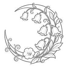 Blooming Moon 成人塗色書，美麗月亮傳說，24頁塗鴉，放鬆塗色，開啟魔法之旅，送給女性的禮物，生日派對、返校季、萬聖節禮物，7.9x7.9 英吋，附紙墊 - 美麗塗鴉 - 查看 2
