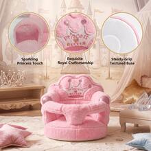 Princess Crown Theme Baby Sofa Seat, Soft Plush Baby Support Chair  Nest Suitable For Living Room Nursery Decor, Portable Toddler Travel Floor Seat - Pink - View 7