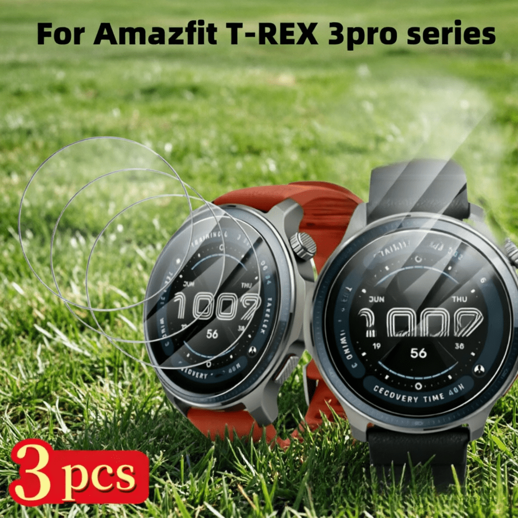 3pcs/Pack, Compatible With T-REX 3pro Series, High-Definition Tempered Glass Screen Protector, 9H Hardness, Scratch-Resistant, Anti-Fingerprint, Bubble-Free, Easy Installation, Christmas Gift, Outdoor Sports Watch Protector.