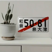 經典復古金屬車牌「Chunme Changtan 50-81」，適合個性化車牌裝飾，適用於居家、餐廳、咖啡廳、車庫、露台與花園 - (5.9x11.9 英吋)，如風格插圖所示 - 彩色 - 查看 8