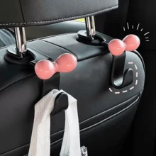 2Pcs Dopamine Pink Bow Car Hook Cute Car Seat Hook Practical Car Interior Hook For Home Storage Hook - A - View 5