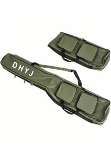 1pc 150cm/59in Foldable Fishing Rod Bag, Fishing Rod Storage Bag, Fishing Rod Case, Large Capacity, Double Layer Design, Equipped With 4 Side Pockets, Suitable For Outdoor Fishing. - Random Color - View 7