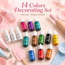 14 Colors 10ml Liquid Decorative Paint Set, Suitable For Theme Display Accessories, Party Props, Holiday Decorations, Resin Crafts And DIY Handmade Works Surface Embellishment, Non-Edible - Multicolor - View 10