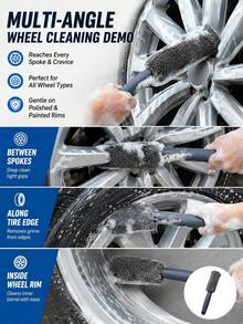 Ultra Soft Microfiber Wheel & Tire Cleaning Brush, Scratch-Free Car Rim Cleaning Tool, Suitable For Wheel Nuts, Spokes, Wheel Gaps And Hard-To-Reach Areas, Car Detailing Accessory - A - View 8