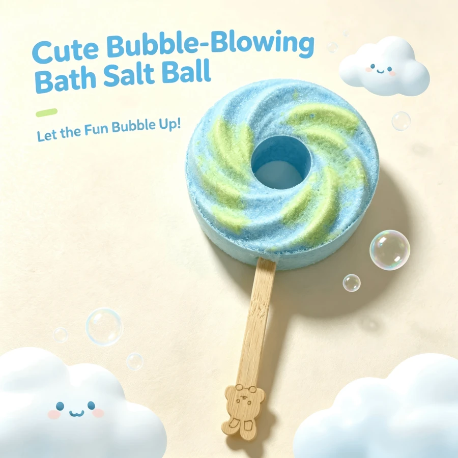 100G Bubble Bath Salt Balls, Multi-Use, Super Bubbly, Bath Soak, Aromatic & Moisturizing, Suitable For All Skin Types, Perfect As Party Creative Gift, Wedding Favor, Hot Spring, Birthday Gift, Easter, Valentine's Day Best Gift - Ocean - View 1