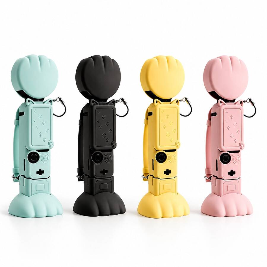 Yoobao Osmo Pocket 3 矽膠保護套,貓咪造型相機手柄保護殼,附螢幕保護貼與貓爪底座,輕量防刮旅行 Vlog 配件 - 查看 1