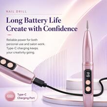 GANLAIX 專業美甲修甲機套組，USB 充電式美甲磨甲機，300mAh 大容量鋰電池，美甲與足部護理套組，家用與沙龍美甲磨甲套組，美甲拋光墊，美甲與足部護理拋光工具 - 淺灰紫 - 查看 4