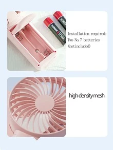 1pc Mini Battery Powered Portable Handheld Fan, Neutral Solid Color Lightweight Personal Cooling Fan, Batteries Not Included, Stable Airflow, Suitable For Summer, Bridesmaids, Mother's Day, Graduation Gifts - For Office, Outdoor Travel, Beach Vacation - Decor For Spring/Summer Room/Bedroom/Kitchen,Festival,Camping - Multicolor - View 3