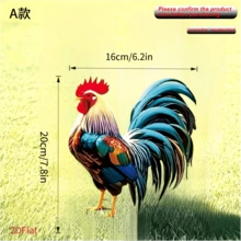 壓克力公雞立牌，華麗設計：紅色、白色羽毛、藍色羽毛、金色爪子、火焰狀尾羽，視覺衝擊力強。象徵意義：公雞代表吉祥、誠信、驅邪，十二生肖中的公雞，寓意突發成功、大富大貴，也象徵勤奮與希望。功能：花園與庭院裝飾的絕佳選擇，可用作桌面擺飾、創意裝飾，結合裝飾與祝福寓意，適合公雞生肖愛好者收藏。 - A - 查看 4