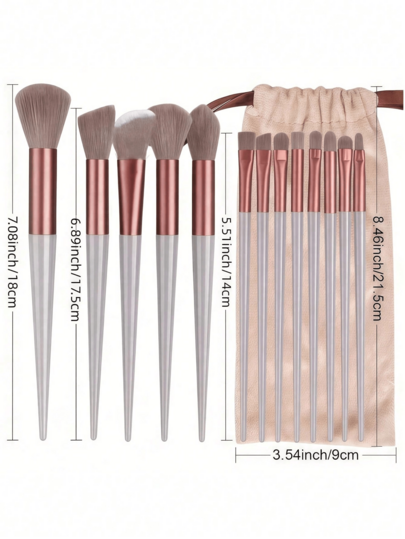 15pcs Makeup Brush Set, Suitable For Eyeshadow, Foundation, BB Cream, Concealer, Soft Bristles, Multifunctional, Designed For Women, Portable Travel Makeup Brush Set, With Portable Storage Bag, Includes Professional Blush Brush, Highlighter Brush, Eyeshadow Brush, Foundation Brush, Concealer Brush, Eyebrow Brush, Suitable For Beginners, Random Color, Household Items, Gift For Girlfriend, Gift For Friend, Gift For Mom, Gift For Sister, Gift For Younger Sister