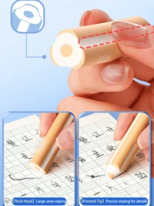 1 Set 6pcs Pencil-Shaped Erasers, Cute Soft Color Stain-Resistant Erasers, Creative Stationery For Office And School Supplies, Ba, First Day Of School - Multicolor - View 4