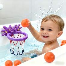 4pcs New Random Style Cartoon Animal Basketball Set, Children's Bath Toys, Baby Bath Toys And Games, Perfect Gift For Kids - Multicolor - View 2